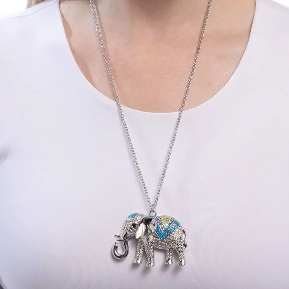 Silver Elephant Pendant Necklace - Picture 2 of 2